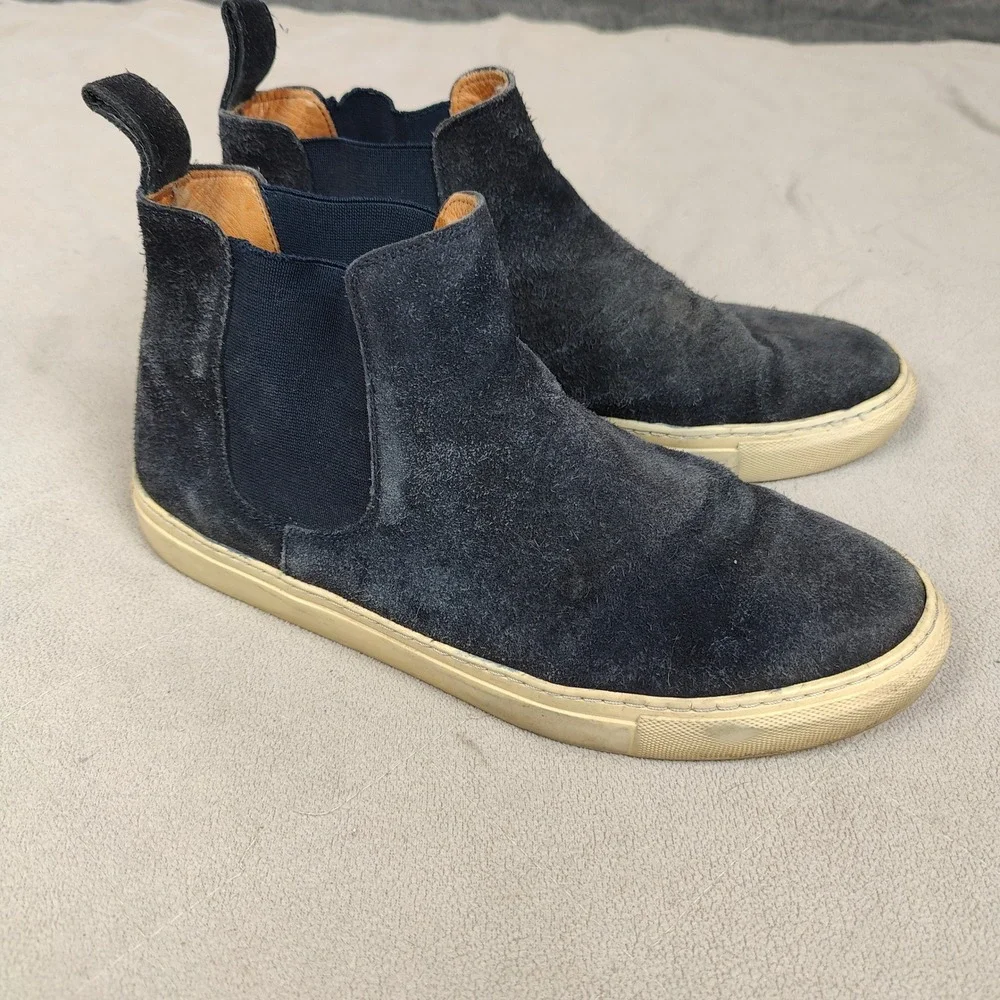 Sid Mashburn Chelsea Boots Mens 42 Navy Blue‎ Suede Made in Portugal Minimalist